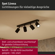 Schwarze Spot-Lirena Deckenleuchte mit vier dreh- und schwenkbaren Leuchtenköpfen für gezielte Lichtausrichtung