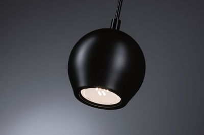 Schwarze LED-Pendelleuchte aus Metall mit rundem Design für moderne Innenbeleuchtung