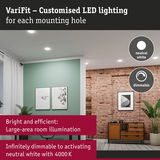 Living room with dimmable neutral white 4000K LED ceiling lights for bright large-area illumination