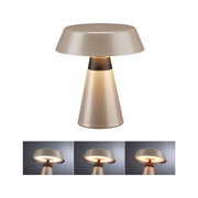Moderne Tischleuchte aus Metall in Beige mit dimmbarer LED-Beleuchtung für stimmungsvolles Licht