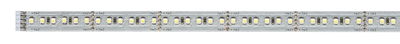 Long LED strip with white LEDs on silver circuit board for flexible lighting solutions.