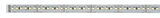 Long LED strip with white LEDs on silver circuit board for flexible lighting solutions.