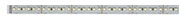 Lange LED-strip met witte LEDs op zilverkleurige printplaat voor flexibele verlichting.
