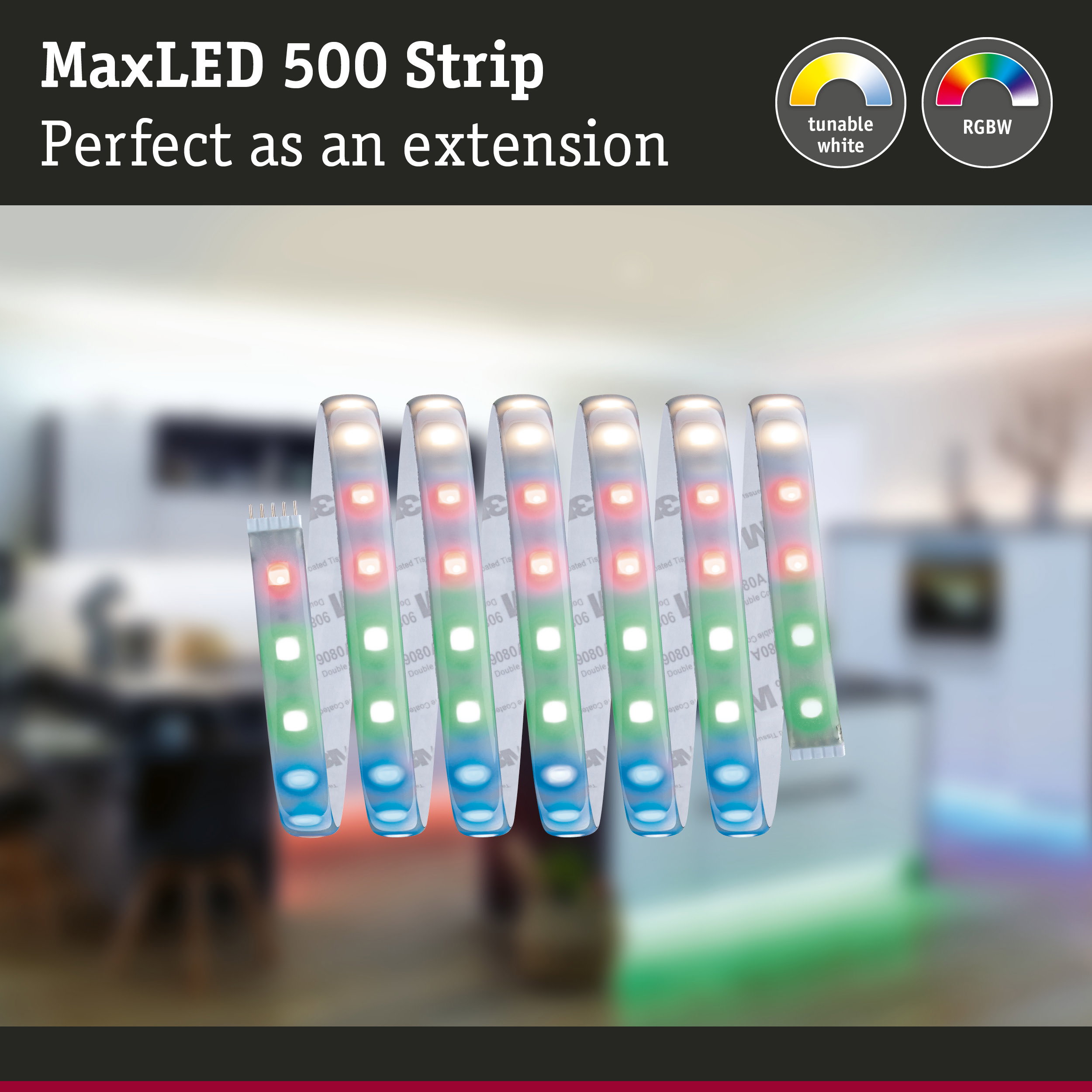 MaxLED 500 Strip LED light with RGBW colors and tunable white, perfect extension for lighting setups