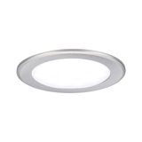 Panneau LED encastré rond en aluminium brossé argenté avec lumière blanche pour éclairage moderne