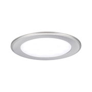 Round LED recessed panel in brushed silver aluminum with white light for modern room lighting