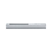 Silver aluminium rail connector for LED track systems, modern lighting accessory in silver