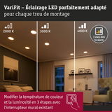 Éclairage LED VariFit avec température de couleur réglable de 2000K à 4000K pour lumière chaude