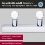 Regula II spiegellicht van chroom metaal met twee LED-lichtbronnen voor badkamerverlichting.