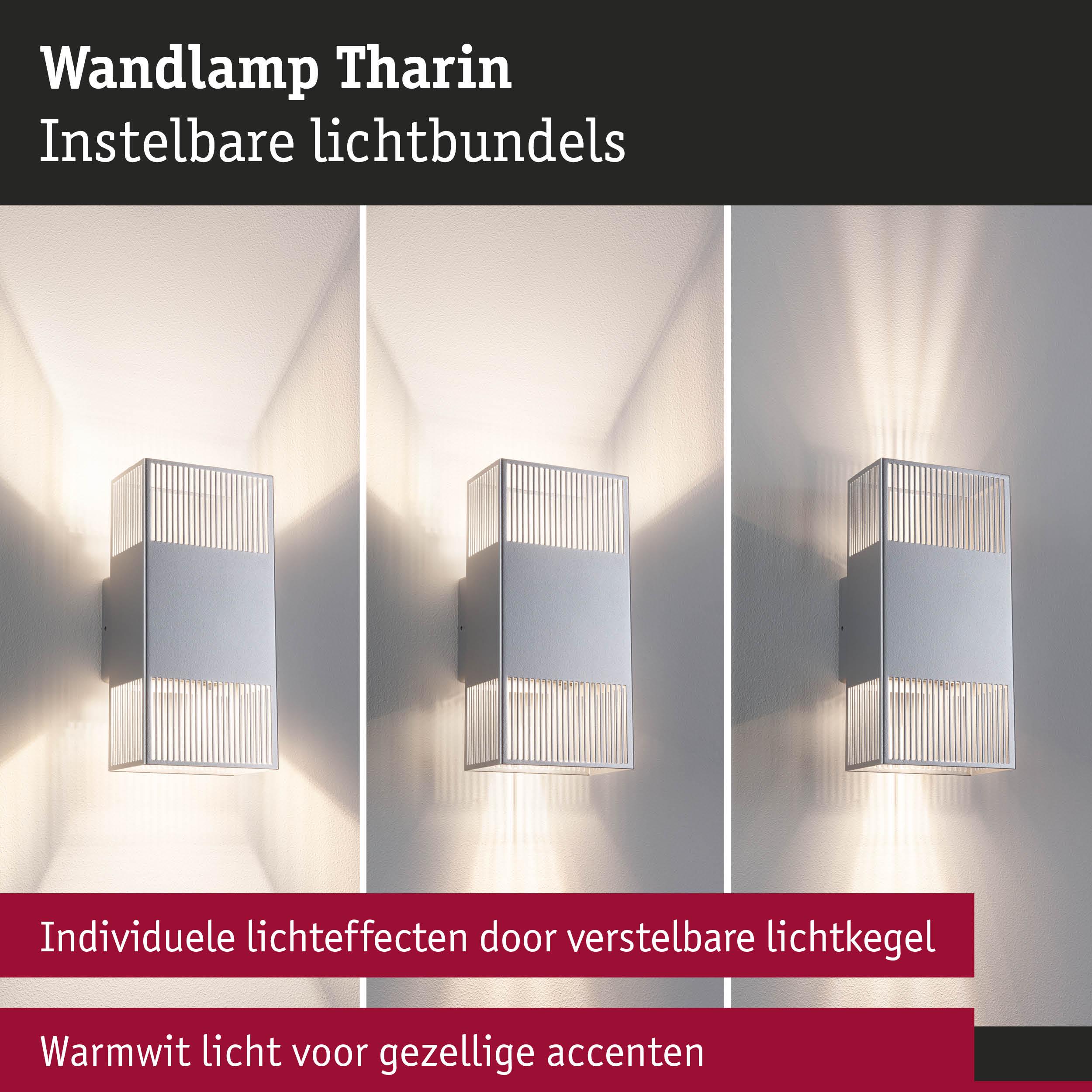 Moderne grijze metalen wandlamp Tharin met verstelbare lichtbundels en warmwit licht