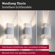 Witte metalen wandlamp Tharin met verstelbare lichtbundel en warmwit licht voor sfeervolle accenten