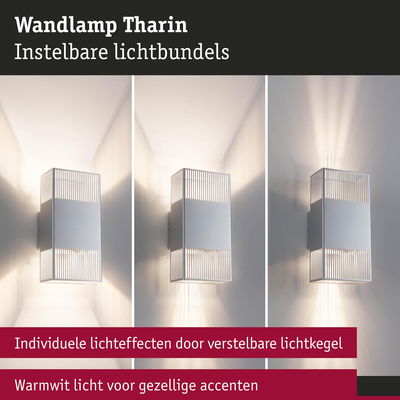 Moderne grijze metalen wandlamp Tharin met verstelbare lichtbundels en warmwit licht