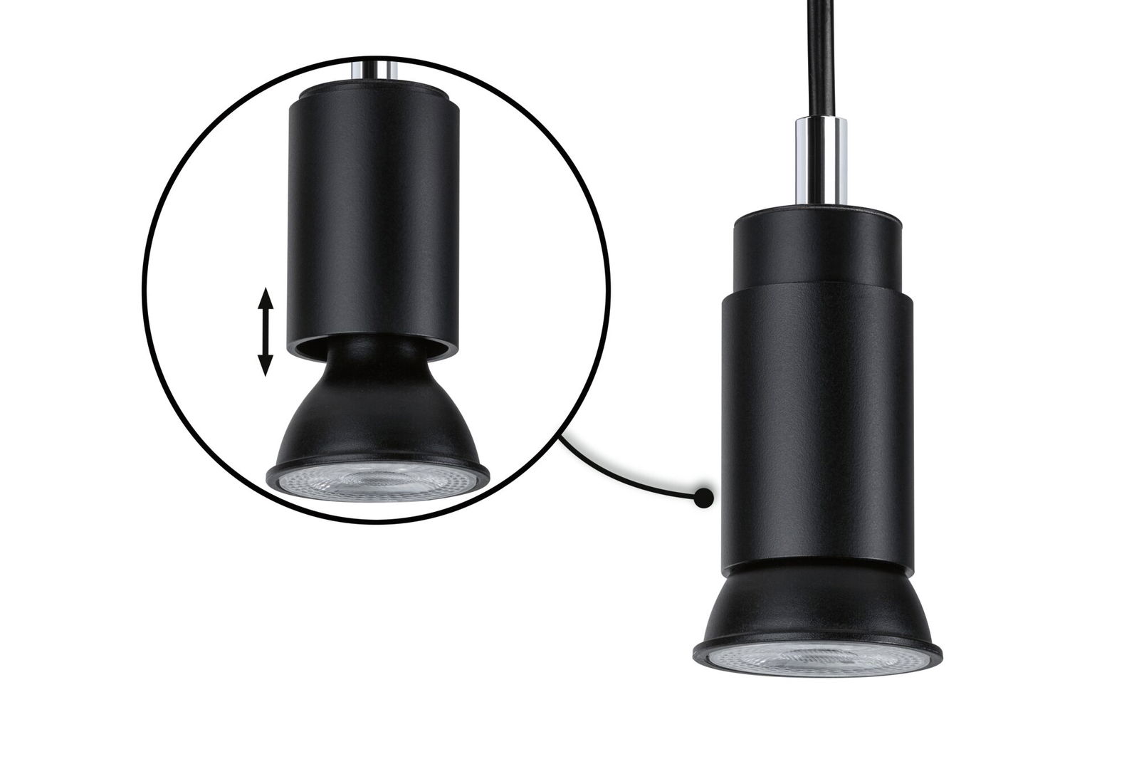 URail Pendants Runa GU10 max. 10W dimmable 230V Black matt