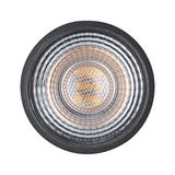 Round LED recessed spotlight glass with black frame and textured reflector for indoor lighting