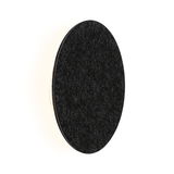 Round wall lamp with black felt cover and warm white LED light for modern living spaces