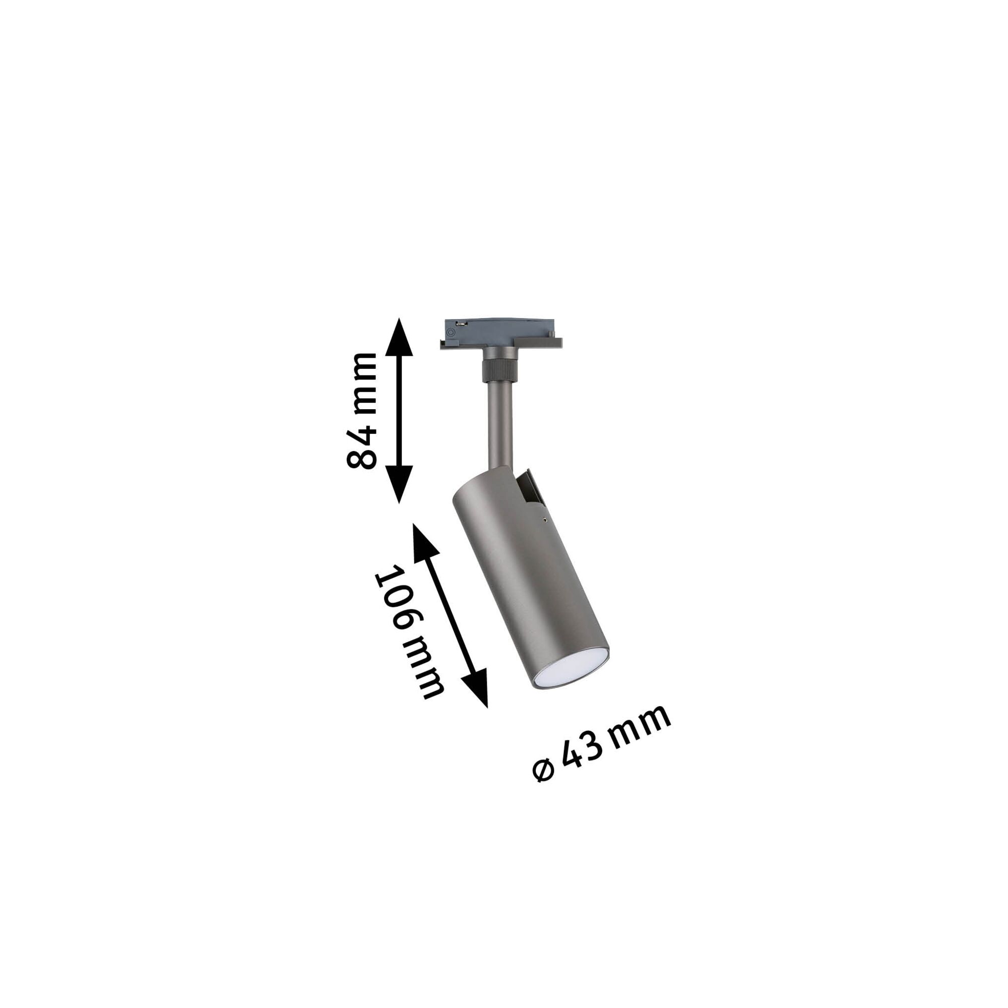 URail Schienenspot Tubo Einzelspot 250lm 3,3W White Select 230V Titanium