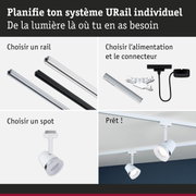 Système de rail URail modulaire en aluminium noir et blanc pour éclairage LED flexible