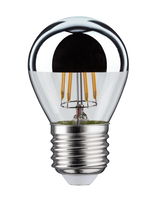 LED bulb with silver mirror cap and clear glass for energy-efficient lighting solutions