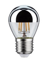 LED bulb with silver mirror cap and clear glass for energy-efficient lighting solutions