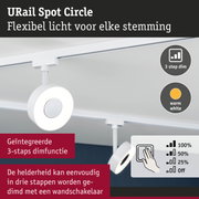Witte URail Spot Circle LED-spot met 3-staps dimfunctie en warm wit licht voor flexibele verlichting