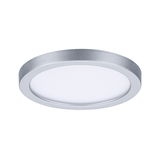 Rundes LED-Deckenpanel aus silbernem Aluminium mit weißem Diffusor für moderne Raumbeleuchtung