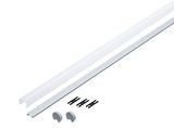 Aluminium LED-Profil in Silber mit weißem Diffusor und Montageclips für LED-Streifenbeleuchtung