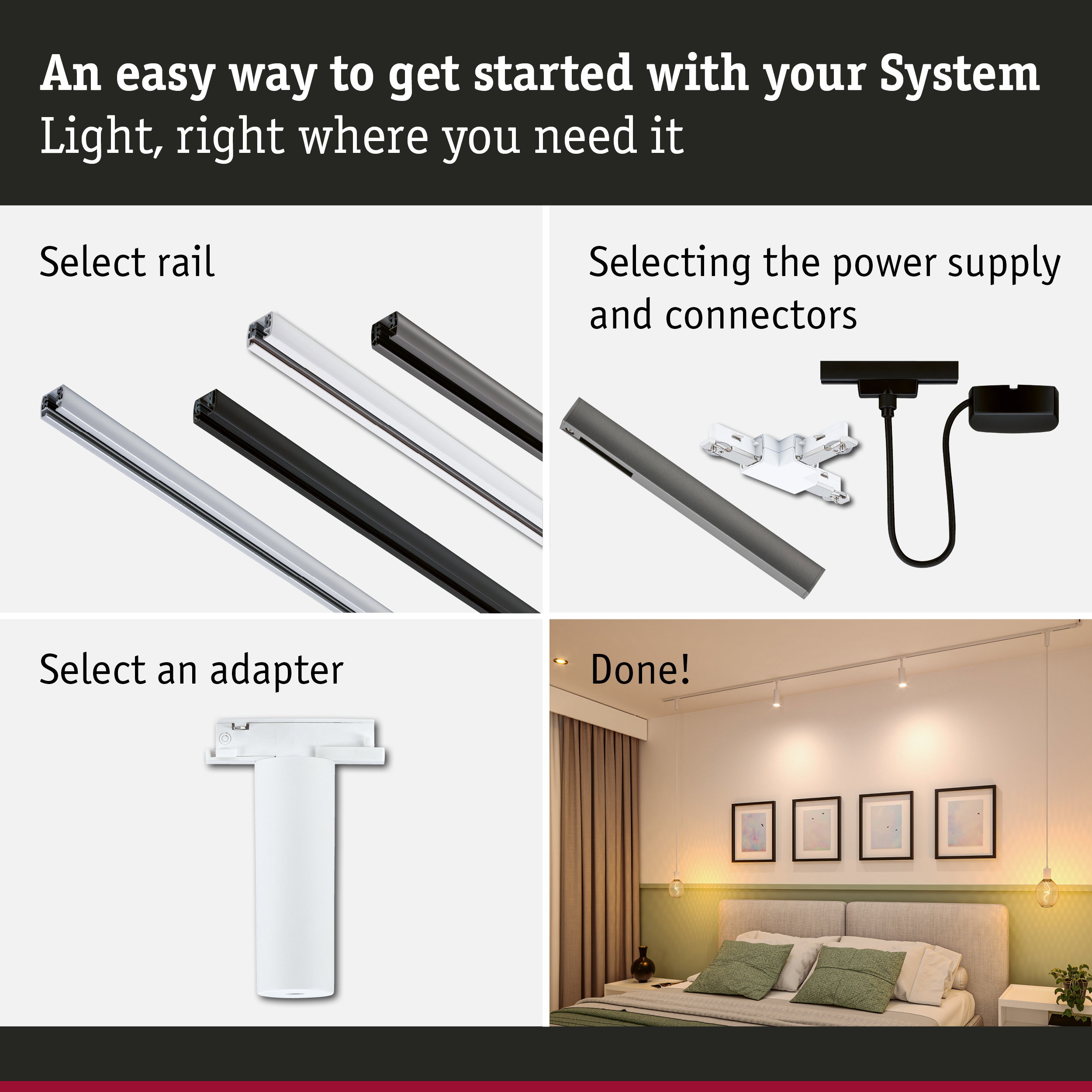 URail Pendant adapters Universal max. 50W 230V Signal white