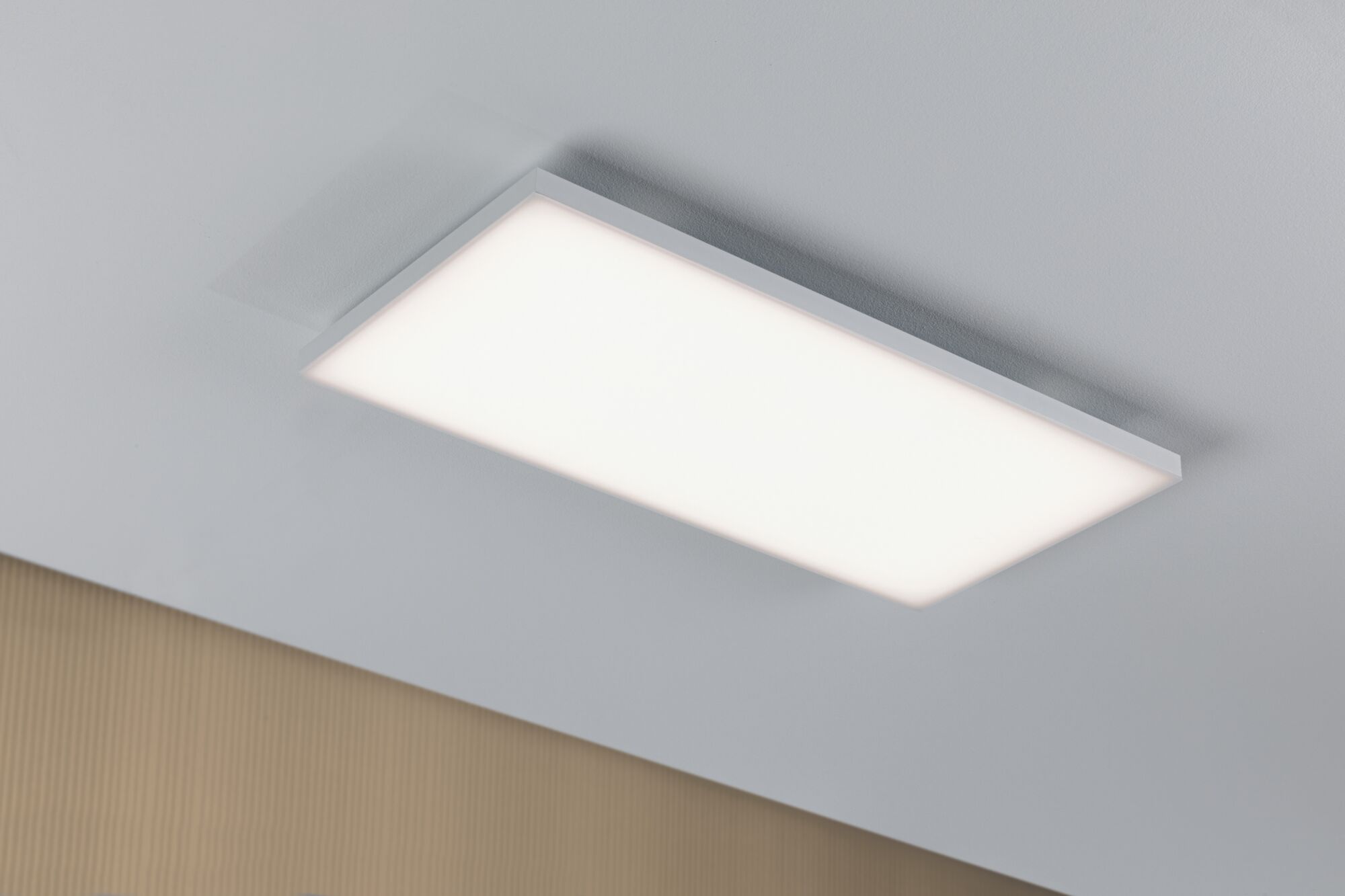 Rectangular white LED ceiling light with aluminum frame for modern room lighting