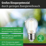 Energiesparende LED-Glühbirne mit klarem Glas und Metallfassung zeigt hohe Effizienz im Vergleich zu anderen Lampen