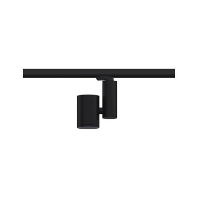 Black metal LED spotlight on track system for flexible indoor lighting solutions