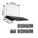 Black LED wall light with clear glass, 160x175x190 mm, modern outdoor lighting with sensor