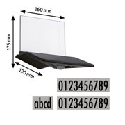 Schwarze LED-Wandleuchte mit transparentem Acrylglas und Bewegungsmelder, Maße 190x175x160 mm