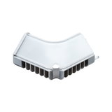 Witte kunststof hoekverbinder voor LED-lichtstrips met grijze klemmen voor flexibele verlichting