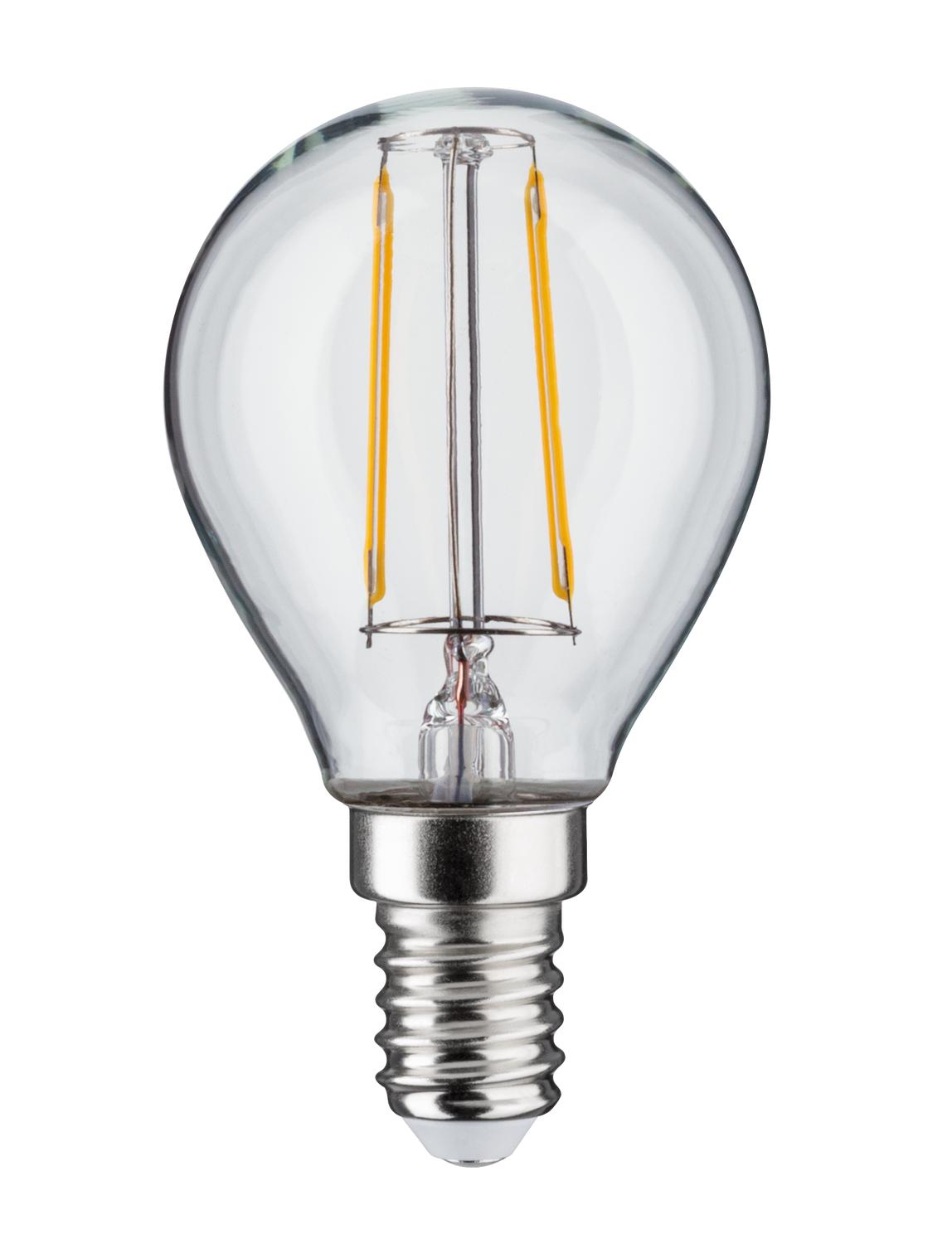 Kleine LED-Glühbirne mit transparentem Glas und silbernem Schraubsockel für energiesparende Beleuchtung