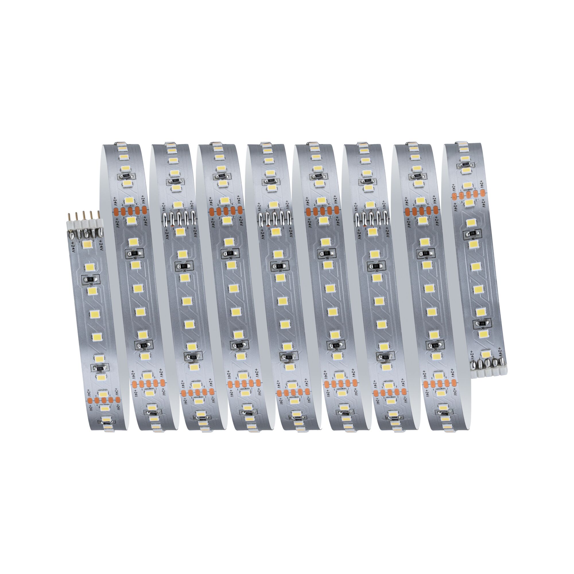 Flexibler LED-Streifen in Silber mit weißen LEDs für moderne Lichtakzente und energiesparende Beleuchtung