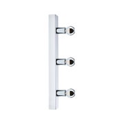 Modern wall light in chrome metal with three clear bulbs for stylish home lighting