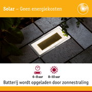 Zonne-LED grondlamp met roestvrijstalen frame en honingraat zonnepaneel in grijs voor buiten