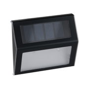 Black solar outdoor light with plastic housing and clear diffuser for energy-saving illumination