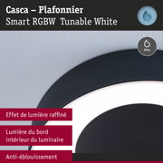 Plafonnier noir Casca avec lumière RGBW intelligente et indice IP44 pour éclairage intérieur moderne