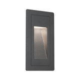 Rechthoekige zwarte metalen LED-wandlamp met trapvormige lichtopening voor accentverlichting