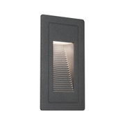 Applique murale LED noire en métal avec design rectangulaire et lumière d'escalier intégrée pour extérieur