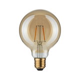Runde LED-Glühbirne mit bernsteinfarbenem Glas und E27-Fassung für dekorative Beleuchtung
