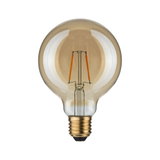 Ampoule LED ronde avec verre ambré et culot E27 pour éclairage décoratif chaleureux