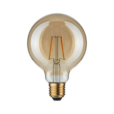 Ampoule LED ronde avec verre ambré et culot E27 pour éclairage décoratif chaleureux