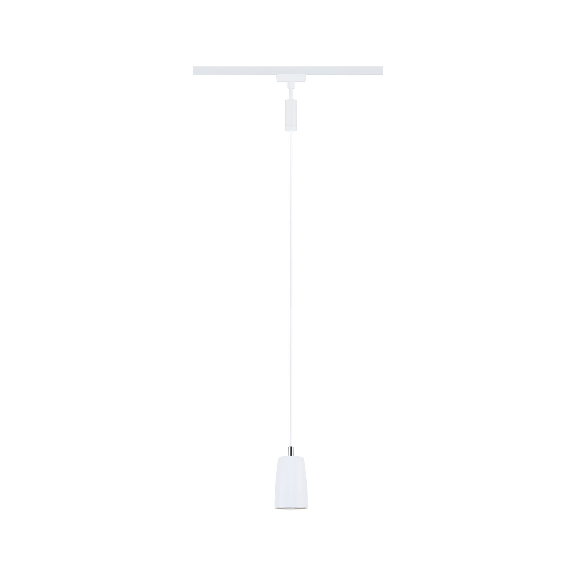 Minimalist white metal pendant light with slim lampshade for modern interior lighting