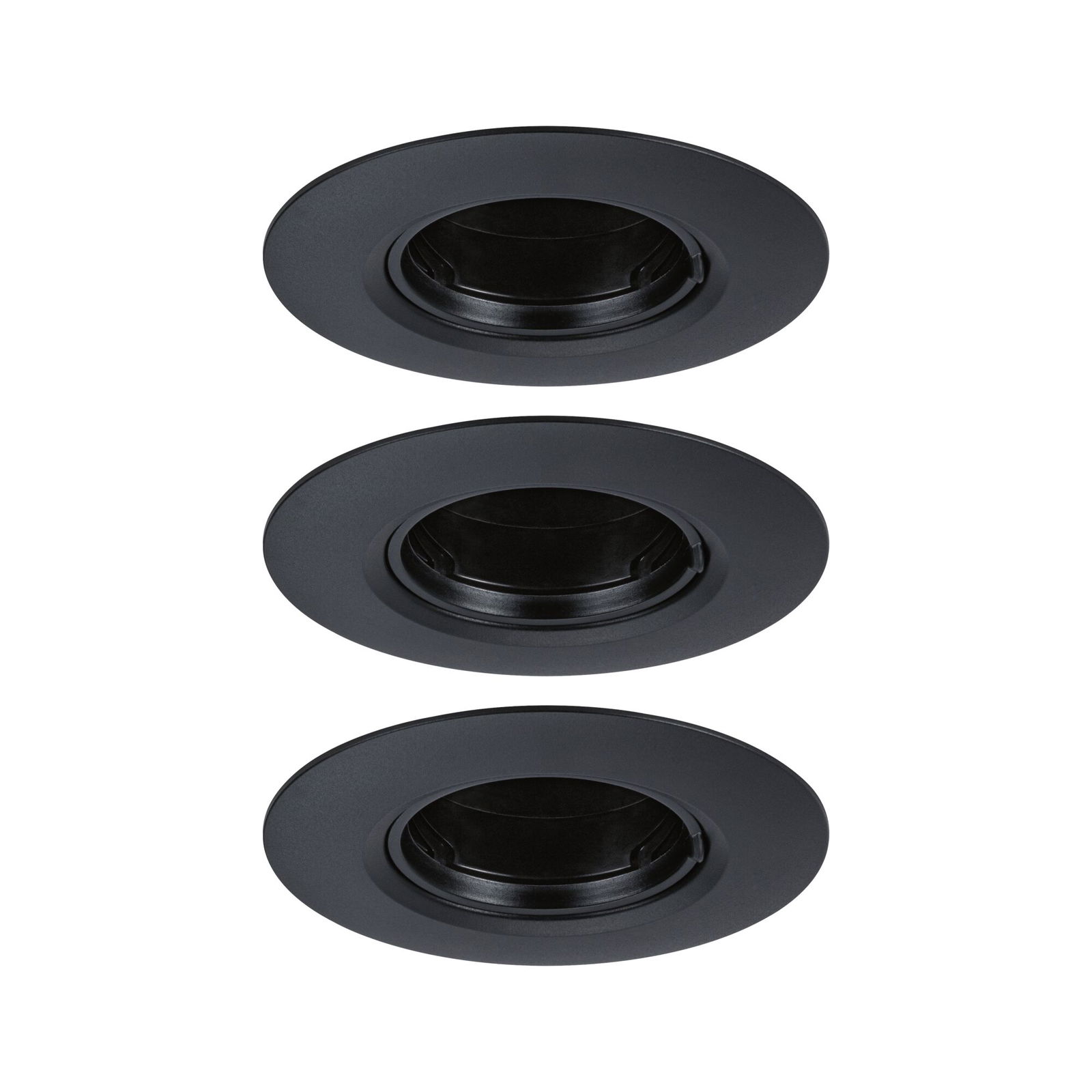 Recessed luminaire 3 pack Rigid round 90mm GU10 max. 3x10W 230V dimmable Black