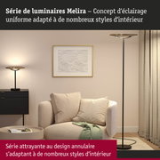 Lampadaire Melira au design annulaire noir et or pour un éclairage moderne du salon