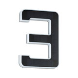 Numéro de maison solaire 3 en plastique noir et blanc pour éclairage extérieur et visibilité