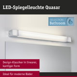 LED-Spiegelleuchte Quasar in chromfarbenem Metall für moderne Badezimmerbeleuchtung