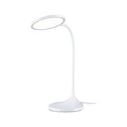 White LED desk lamp with flexible neck and touch control for modern lighting solutions
